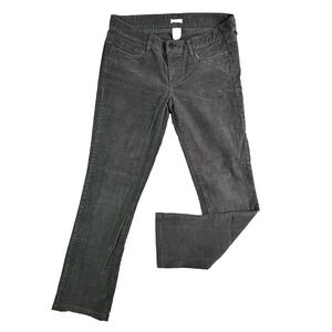 J. Crew Matchstick Pants Women's 28 S Dark Grey Corduroy Straight Leg